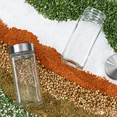 LAEVU Gewürzgläser eckig - 2er Gewürzgläser Set aus Glas [120 ml] - Gewürzgläser mit Streueinsatz in 2 Varianten von LAEVU