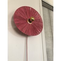 Tragbare Wandleuchte Fiore Rosa Aus Rosa Bast von LAFABRIQUELUMINAIRES