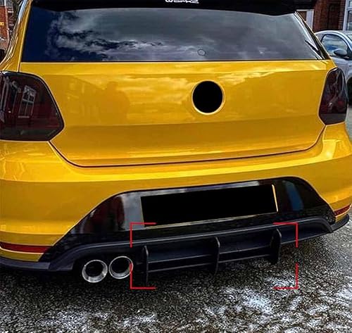 LAFENI Auto Heckstoßstange Diffusor für Polo GTI 2011-2018, Heckdiffusor Lippe Stoßstange Heckspoiler Splitter Chassis Schützen Styling Tuning Zubehör von LAFENI