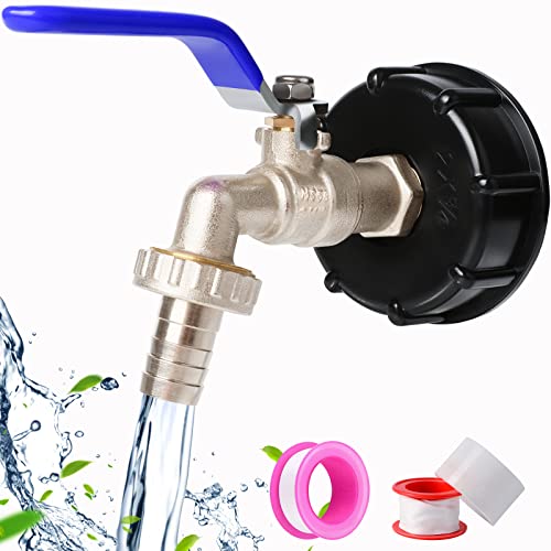 IBC Container ZUBEHÖR 3/4 Zoll Brass IBC Tank Zubehör - IBC Tank Adapter Valve For S60x6 Wassertank Ibc Adapter Gartenschlauch Wasserhahn Wassertank Schlauchanschluss Ersatz Für Ibc regenwassertanks von LAFERKA