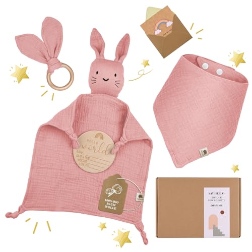 LAFERKA Baby Geschenk | Personalisierte Geschenke Zur Geburt für Mädchen | Schmusetuch Babyparty Beschenk Geschenkset von LAFERKA