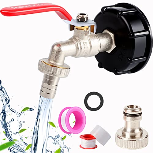 Wasserhahn 1/2 Zoll Brass Ibc Tank Zubehör Ibc Tank Adapter Ibc Valve For S60x6 Wassertank 1000l Ibc Container Ibc Adapter Gartenschlauch Wassertank Schlauchanschluss Ersatz Für Ibc-regenwassertanks von LAFERKA