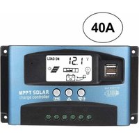 Lafomukea - 40A mppt Solarladeregler, 12V 24V usb Solarpanel Batterieregler Intelligenter Batterieregler mit LCD-Display(40A) von LAFOMUKEA