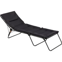 Gepolsterte Klappbare Sonnenliege / Gartenliege - Siesta L - AirComfort® - Schwarz Acier - Lafuma Mobilier von LAFUMA MOBILIER
