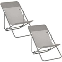 Set aus 2 klappbaren Liegestühlen - Maxi Transat - Batyline® Iso - Marron Terre - von LAFUMA MOBILIER