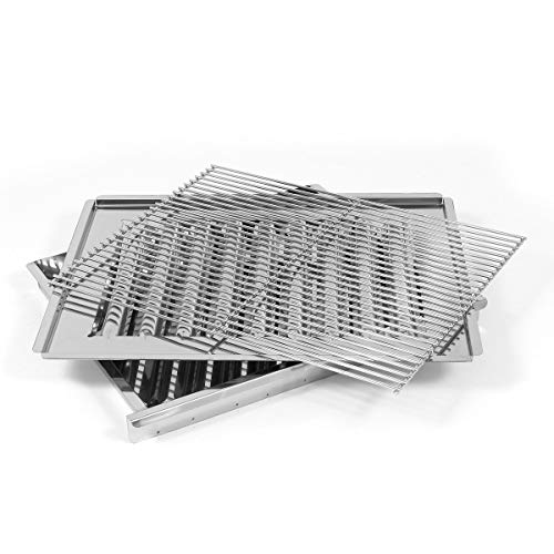 LAG Set aus Grillrost, Flammenabdeckung, Fettauffangwanne/Hitzeschutz für 3-flammige Gas-Grills/Bräter GS2/3HS von LAG