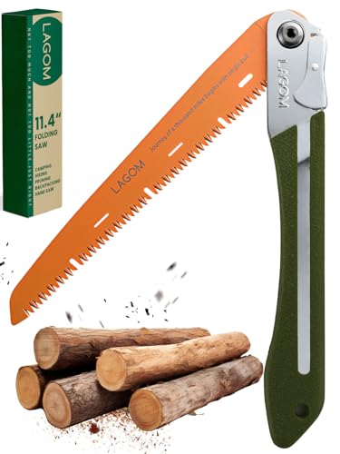 10½ Zoll Klappsäge - Multifunktionale Handsäge - Holz Camping Säge - Astsäge Entwickelt für Einhandbedienung | Survivalsäge - Zahnspitze Sekundäre Wärmebehandlung - SK-5 Stahl von LAGOM