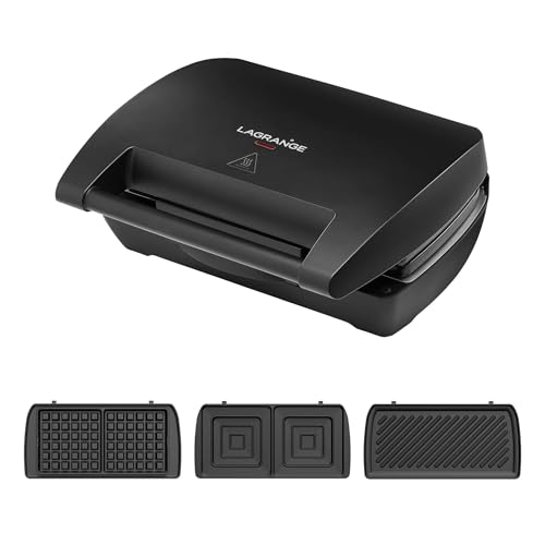 LAGRANGE - Waffeleisen Mini Maxi mit Plattenset, Waffeln und Sandwichtoaster und Panini, 900 W LAGRANGE - Waffeleisen Mini Maxi mit Plattenset, Waffeln und Sandwichtoaster und Panini, 900 W von LAGRANGE