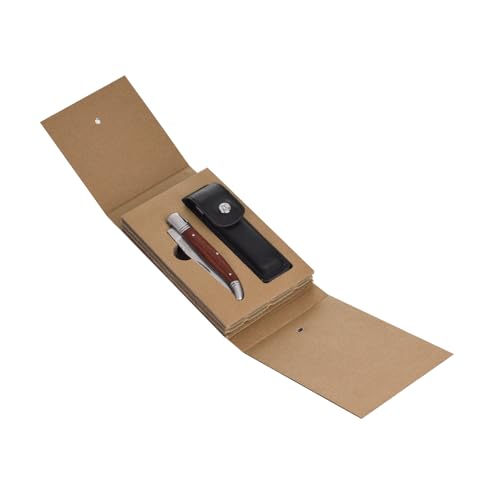 LAGUIOLE HERITAGE Klappmesser – Taschenmesser mit Edelstahlklinge & Ebenholzgriff – inkl. schwarzer Ledertasche – Elegantes Herren-Taschenmesser für Outdoor & Alltag von LAGUIOLE HERITAGE