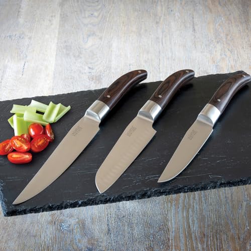 LAGUIOLE HERITAGE Küchenmesser-Set 3-teilig | Hochwertige Kochmesser mit Pakka-Holzgriff & Edelstahlklinge | Profi Messer Set für die Küche von LAGUIOLE HERITAGE