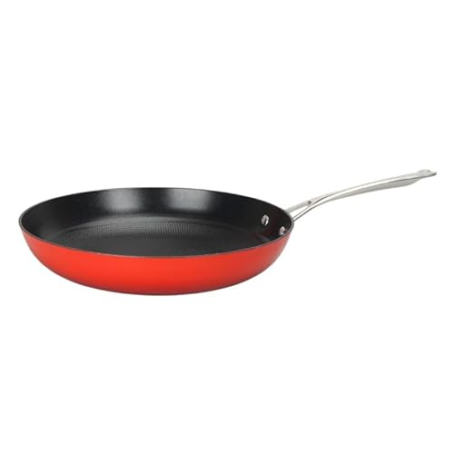 LAGUIOLE, leichte Bratpfanne aus Gusseisen, 28 x 5,5 cm, rot – hervorragende Wärmespeicherung, langlebige Antihaftbeschichtung, ergonomisches Design, alle Wärmequellen, Induktion, 2,5 l, rot von LAGUIOLE