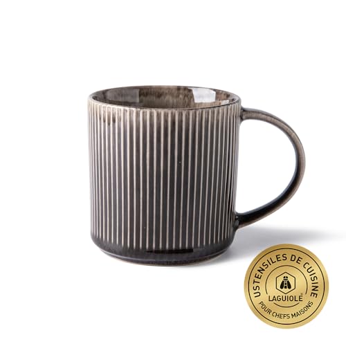 Laguiole - 2 Mugs aus reaktivem Steingut D8.8xH9cm CAPPUCCINO von LAGUIOLE