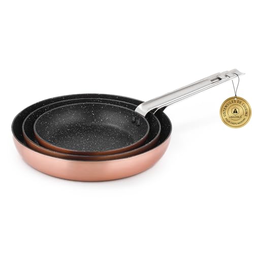 LAGUIOLE - 3 stapelbare Pfannen aus Aluminium Kupfer, 20/24/28 cm, Greblon C2, Induktion LAGUIOLE - 3 stapelbare Pfannen aus Aluminium Kupfer, 20/24/28 cm, Greblon C2, Induktion von LAGUIOLE