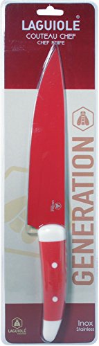 LAGUIOLE Kochmesser Chefmesser Inox Stahl mit Silikongriff Farbe ROT 32 cm LAGUIOLE Kochmesser Chefmesser Inox Stahl mit Silikongriff Farbe ROT 32 cm von LAGUIOLE