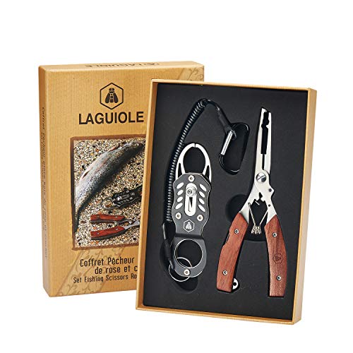 LAGUIOLE - Laguiole 4268483 Fischerkiste mit einer Zange (22 cm) und einem Edelstahlhaken mit braunem Palisandergriff von LAGUIOLE