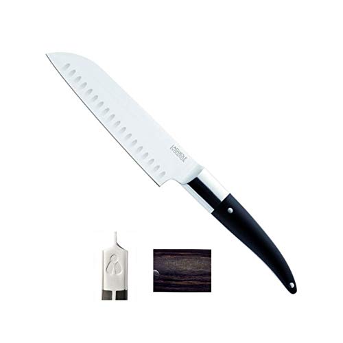 LAGUIOLE Luxus Santoku Messer 34/18cm zum präzisen Schneiden, Mischen Bakelite, Holz, Harz Griff. Profiqualität Laguiole Küchenmesser. Edelstahl von LAGUIOLE