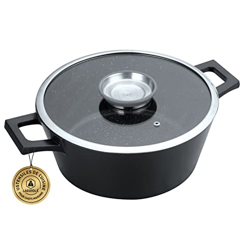 Laguiole - Kochtopf, 24 cm, schwarz, antihaftbeschichtet, Greblon C2+ Induktion Maestro von LAGUIOLE