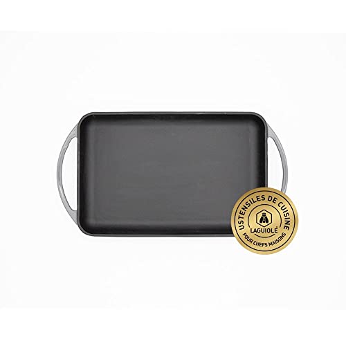 Laguiole - Rechteckige Grillplatte, Gusseisen, emailliert, grau, 33,2 x 21,7 x 3 cm von LAGUIOLE