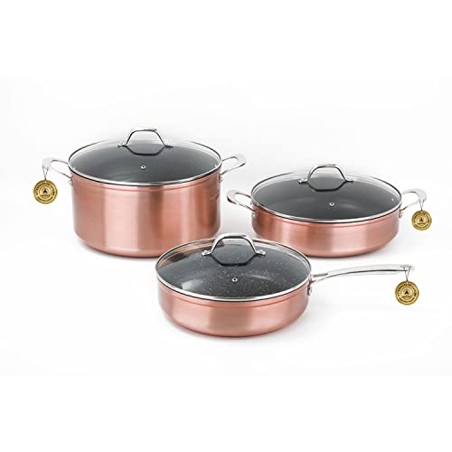 Laguiole - Set 6-teilig Simon "Kupfer" Antihaftbeschichtung Greblon C2 Induktion von LAGUIOLE