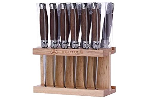 Laguiole knife and fork set, 12 pieces, Walnut, with Stand von LAGUIOLE