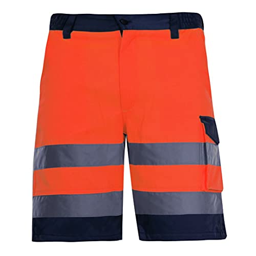 LAHTI PRO Herren Warnschutz-Shorts, 40% Baumwolle, 60% Polyester, 270 g/m2, Gr. S-3XL, mit reflektierenden Streifen an den Hosenbeinen, PSA-Kat. II, Warnschutz-Kl. 1 von Lahti PRO