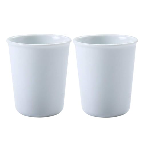 LAIBUY 2 Stück einfache weiße Keramik-Mundspülbecher, Badezimmer-Bürstentasse, 142 ml von LAIBUY
