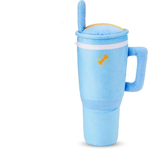 LAIBUY Tumbler Cup Quietschendes Interaktives Hunde-Kauspielzeug, langlebiges Haustier-Spielzeug mit einzigartigem Becher- und Griff-Design, kaufestes Material mit stimulierendem Klang, lang von LAIBUY