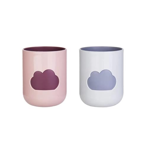 Simple Cloud Mundspülbecher – kreativer süßer Mundspülbecher für Paare, Hellrosa und gebrochenes Weiß von LAIBUY