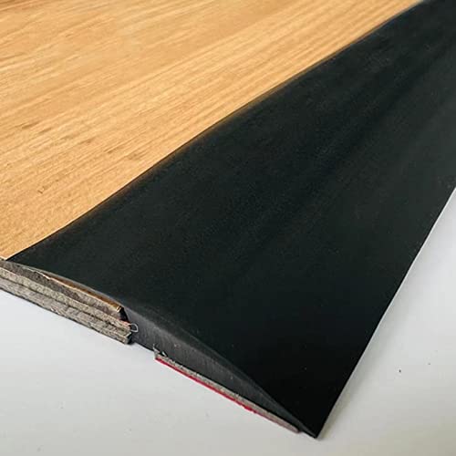 LAIDEPA 2 Meter Türschwellenstreifen PVC Vinyl,Selbstklebende Einfassung Teppichkante,Geeignet für Gefälle Schwelle 5 mm Teppichleiste,Übergangsprofil,Schwarz von LAIDEPA