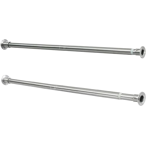 Ausziehbare Kleiderstange, 38-99cm Garderoben-Stange der Kleiderbügel aus Edelstahl Verstellbarer Kleiderschrank Kleiderstange für Schlafzimmer Silber/2Stück von LAIDER HEROS