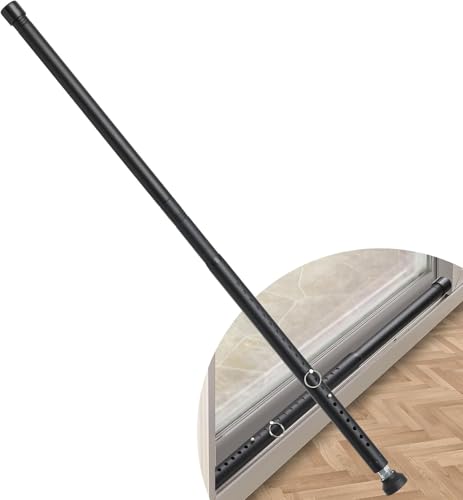 Fenstersicherheitsstangen, 45-128cm Sicherheitsstange für Schiebetüren Verstellbare mit Gummispitzen, Durchmesser 2.5 cm Fenstersicherheitsstange für zu Hause/Mattschwarz von LAIDER HEROS