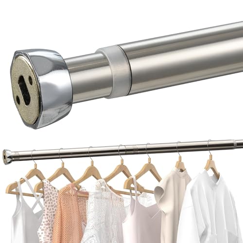 Kleiderstange, 38-99cm Garderobenstange der Kleiderbügel Ausziehbare aus Edelstahl,kleiderstange Schrank Verstellbarer für Schlafzimmer, Garderoben, Waschräume und Wohnmobile/Silber von LAIDER HEROS