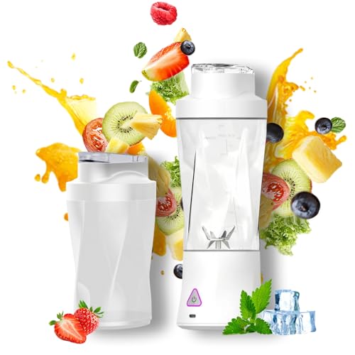 Tragbarer Mixer - Mini-Standmixer & Smoothie Maker Cordless 700ml, Mit USB Wiederaufladbar, BPA Frei, Leckschutz Und SIP-Ausguss, Reisemixer Für Shakes & Smoothies (Weiß) von LAIKAIEU