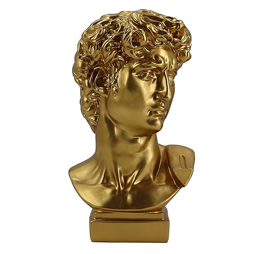 LAIKEARTS Griechische Statue David Skulptur Dekor, Vintage Gold Einfache Kunst, Dekorationen Anwendbar Zuhause, Wohnzimmer, Schlafzimmer, Büro Schreibtisch Tisch Innenbereich, Harz, Geschenk für von LAIKEARTS