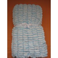 Gestrickte Decke Mit Pompons Wolle Für Kinderwagen Neue Geschenk Baby Geburt Und Taufe Shower von LAINEMERINOS