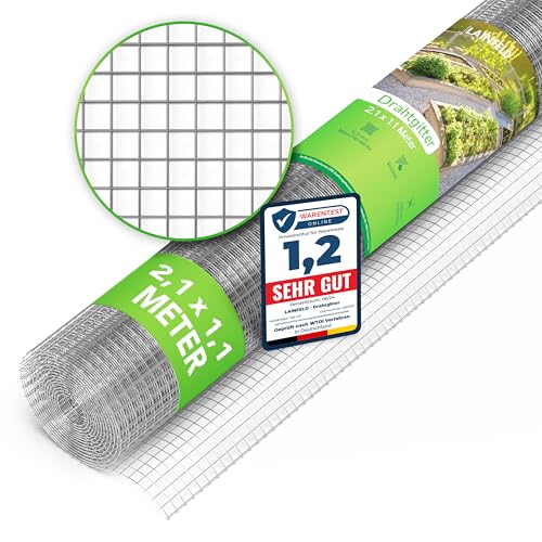 LAINFELD Drahtgitter feinmaschig | 2,1 x 1,1 Meter | Wühlmausgitter für Hochbeete mit 6,3 mm Maschenweite | Hasendraht Volierendraht Hochbeet LAINFELD Drahtgitter feinmaschig | 2,1 x 1,1 Meter | Wühlmausgitter für Hochbeete mit 6,3 mm Maschenweite | Hasendraht Volierendraht Hochbeet von LAINFELD