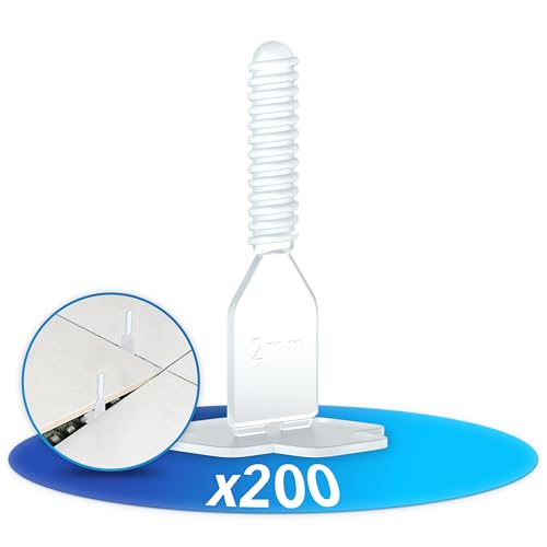 LAINFELD Fliesen Nivelliersystem | 2mm Fugenbreite | Abstandshalter zum Fliesen Legen | Fliesenverlegehilfe Fliesenleger Werkzeug Fliesenkreuz 2 mm, 200stk von LAINFELD