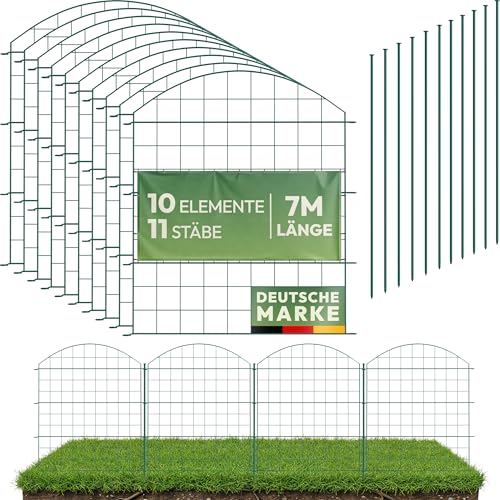LAINFELD Teichzaun Komplettset | 10 Zaunelemente aus Metall mit Pfosten | Poolzaun für Kinder Steckzaun Gartenzaun zum Stecken flexibel Garten Zaun von LAINFELD