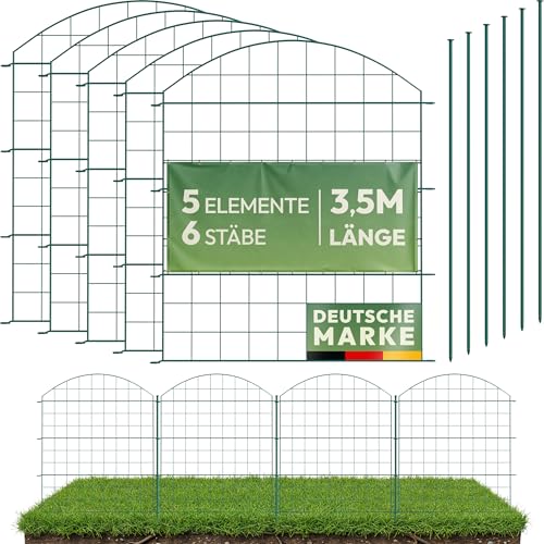 LAINFELD Teichzaun Komplettset | 5 Zaunelemente aus Metall mit Pfosten | Poolzaun für Kinder Steckzaun Gartenzaun zum Stecken flexibel Garten Zaun von LAINFELD