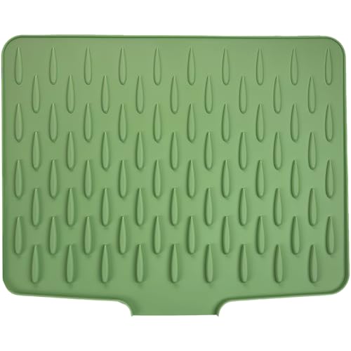 Abtropfmatte für die Küche, Abtropfmatte Geschirr, Silikon-Abtropfmatte, auslaufsicher, mit geneigter Wasserumleitungsmatte, Arbeitsplattenschutz 40 x 32,5cm für Badezimmer-Arbeitsplatten, Küchenspüle von LAINIKE