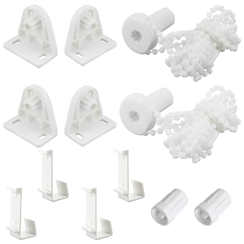 LAINIKE 2er Set Rollo Halterung 17mm Ohne Bohren - Ersatzteile & Klemmfix für Verdunkelungsrollo, Doppelrollo, Seitenzugrollo - Weiß von LAINIKE