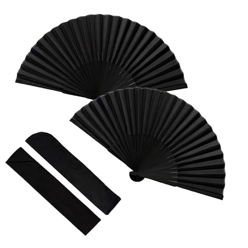 LAINIKE 2 Stück Handfächer Schwarz Faltfächer Faltbarer Handfächer Schwarz Taschenfächer Hand-Faltfächer Chinesischer Fächer for Sommer Party tanzende Hochzeits Haus Dekorationen LAINIKE 2 Stück Handfächer Schwarz Faltfächer Faltbarer Handfächer Schwarz Taschenfächer Hand-Faltfächer Chinesischer Fächer for Sommer Party tanzende Hochzeits Haus Dekorationen von LAINIKE