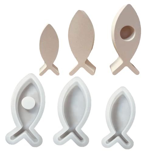 3 Stück Halter Form Fisch Form Kerzenständer Formen für Halter Gips Ornament Home Decor Zubehör 3 Stück Halter Form Fisch Form Kerzenständer Formen für Halter Gips Ornament Home Decor Zubehör von LAIOUSN