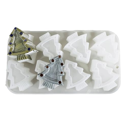 8 Mulden Weihnachtsbaum-Formen, Backformen, Gips, Epoxidharz, Silikonformen für die Herstellung von Weihnachtsbaum, Silikonguss, Backdekoration von LAIOUSN
