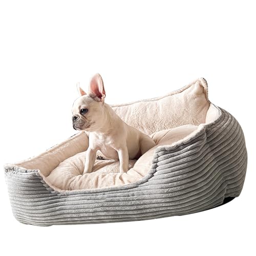 Corduroys Haustierbett, luxuriöse Bettwäsche, warmes Hundesofa, Hygiene-Plüschbett für Komfort und Stil, abnehmbare Hundematten von LAIOUSN