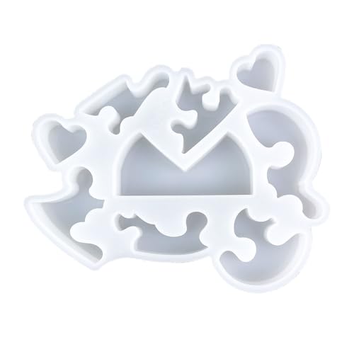 Flexible Silikonform für Schreibtischdekoration, Herz-Puzzle-Form, Dekoration, Gipsform, Schmuckherstellung, Epoxidharz von LAIOUSN