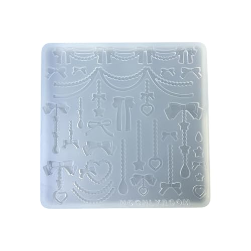 Flexibler Silikonanhänger mit Epoxid-Schleife und Perlenkette, Zubehör, Form, handgefertigte Schmuckprojekte, Silikonform von LAIOUSN