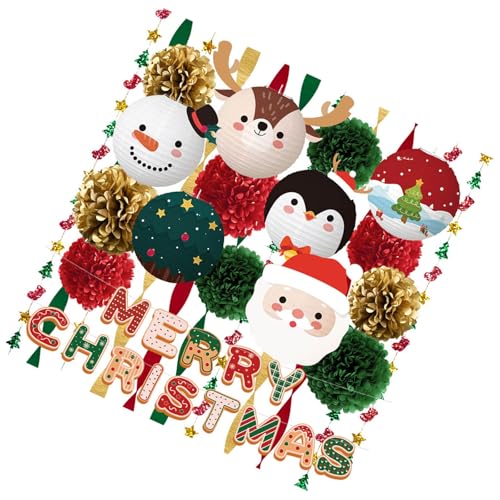 Frohe Weihnachten Banner Hängende Banner Ornamente für Wand Fenster Home Decoration Party Supplies Hängende Dekoration Frohe Weihnachten Banner Hängende Banner Ornamente für Wand Fenster Home Decoration Party Supplies Hängende Dekoration von LAIOUSN