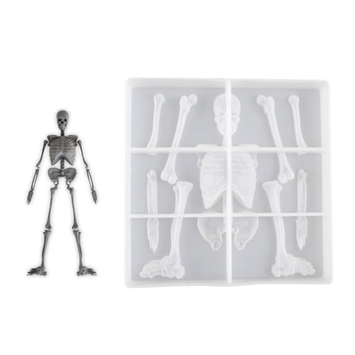 Halloween-Skelett-Körperständer, Silikonform für Gipsdekorationen, Gips, Heimdekoration, Gips, künstlerischer Skelettständer von LAIOUSN