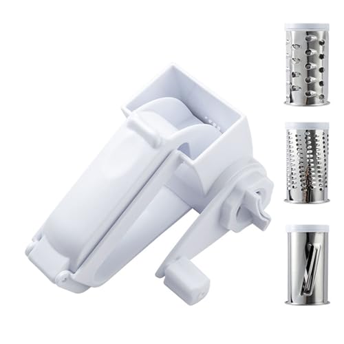 Handheld Rotary Cheese Grater with Handle Manual Grinder for Nut Chocolates and Vegetables Rotating Carrot Cutter Stainless Steel Cheese Grater Handheld Rotary Cheese Grater with Handle Manual Grinder for Nut Chocolates and Vegetables Rotating Carrot Cutter Stainless Steel Cheese Grater von LAIOUSN